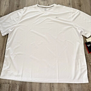 Reebok Speedwick Solid Performance T-Shirt Mens 4XL White Wicking Crewneck NEW